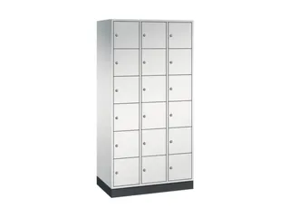lockerkast,RAL 7035,HxBxD 1950x920x500mm,3x6vakken,cil.-slot,sokkel - 2