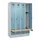 locker met bank,HxBxD 1950x1200x815mm,4vak,vak B 300mm,draaigrendel