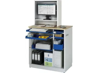 pc-kast,HxBxD 1810x1030x660mm,monitorvak,toetsenbord-/muisblad - 1