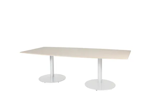 Linesto Vergadertafel Vaste Hoogte 240x120 Ton Robson Eiken 25mm Wit