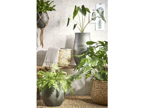 Plantenmand Mica Avalon zeegras rond lichtbruin 31x30cm