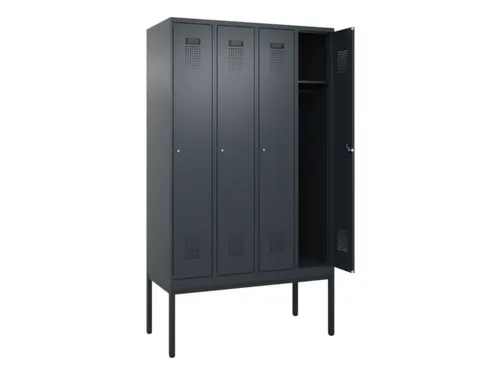 locker,HxBxD 2120x1200x500mm,4vak,vak B 300mm,cil.-slot,voetonderstel