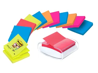 Memoblokdispenser 3M tbv Post-it Z-Note 76x76mm transparant + 12 blok - 1