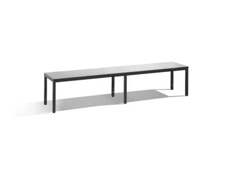 omkleedbank,HxLxD 438x2000x353mm,HPL zilvergrijs,frame staal RAL7021