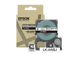 C53S672062 Epson 12mm wit zwart LK-4WBJ lettertape mat 8m