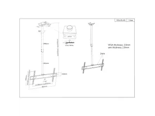 Plafondbeugel voor TV’s en monitoren, voor schermen 37 inch–75 inc - 1