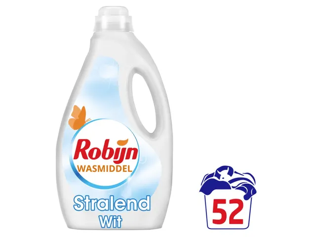 Wasmiddel Robijn vloeibaar 2.6L stralend wit 52 wasbeurten