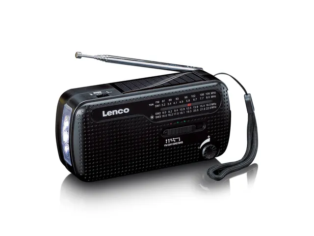 Lenco MCR-113BK Draagbare opwindbare noodradio, zaklamp en powerbank