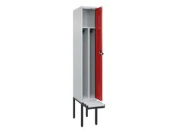 locker met bank,voor scheiding van kleding,HxBxD 2120x300x815mm,1vak