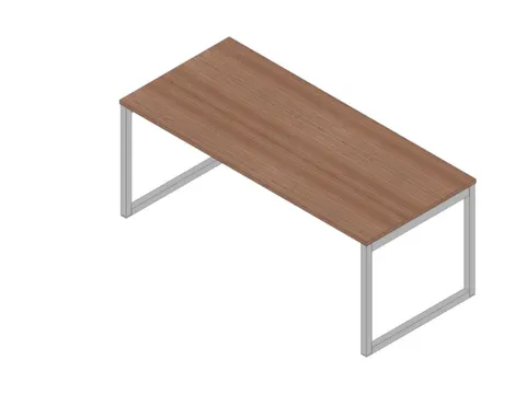 bureau,HxBxD 730x1800x800mm,blad canaletto-hout,sledeframe aluminium