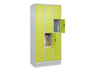 lockerkast,HxBxD 1950x900x500mm,3x4vakken,vak B 300mm,cil.-slot,sokkel - 1
