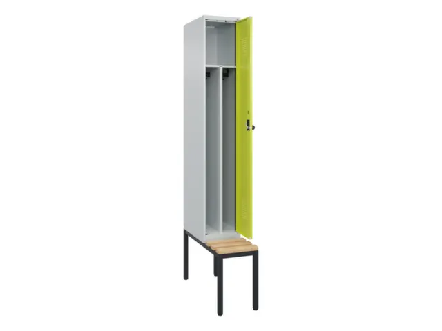 locker met bank,voor scheiding van kleding,HxBxD 2120x300x815mm,1vak