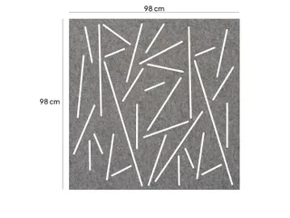 Akoestisch wandpaneel vierkant met patroon uitsnede 100x100cm Grijs - 2