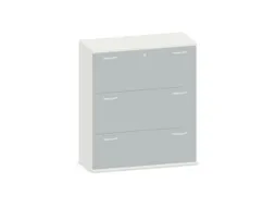 hangmappenkast 1150x1000x430mm 3hangmappenframes Wit + Lichtgrijs