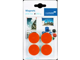 Magneet Legamaster 30mm 850gr rood 4 stuks - 2