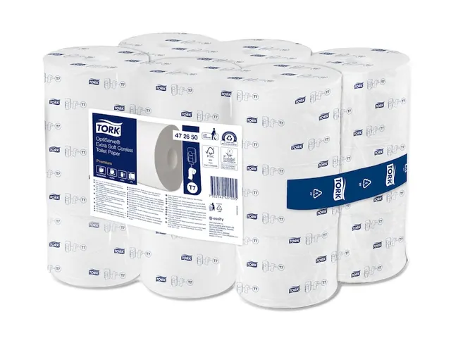 Tork OptiServe 472650 extra zacht Hulsloos toiletpapier 3-Laags 18 Rol