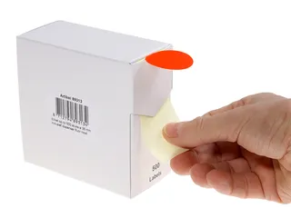 Etiket Rillprint 35mm 500st op rol fluor rood - 7