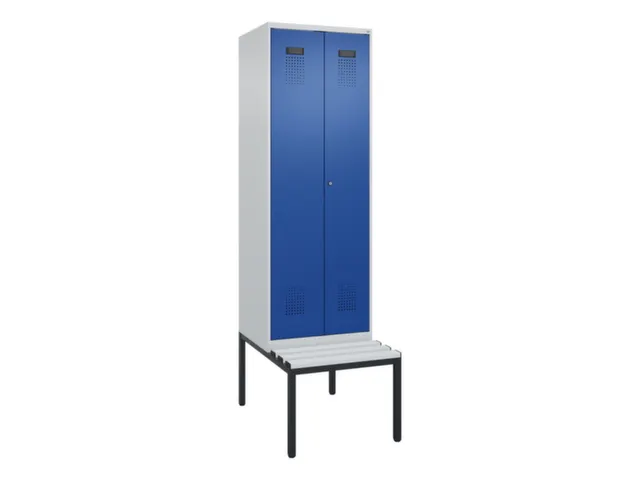 locker met bank,voor scheiding van kleding,HxBxD 2120x600x815mm,2vak