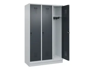 locker,HxBxD 1950x1200x500mm,3vak,vak B 400mm,draaigrendel,sokkel - 2