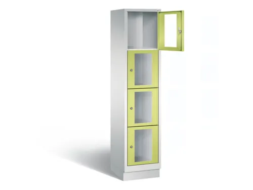 Lockerkast 1800x420x500mm 1x4 vakken Cilinderslot, Sokkel, RDS1108060