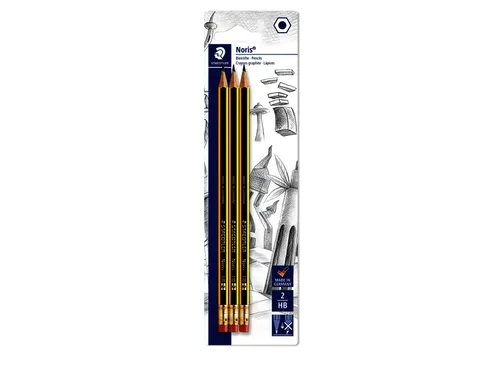 Potlood met gum Staedtler Noris 122 HB blister à 3 stuks