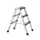 trapladder,beide zijden,2x3treden,m. bekleding,balk L 0,84m,aluminium