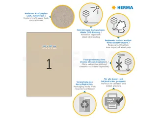 HERMA 10758 Silphie-papier Etiketten A4 210x297mm bruin 20 stuks - 7