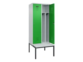 locker met bank,voor scheiding van kleding,HxBxD 2120x800x815mm,2vak - 1