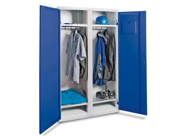 Garderobekast 1800x1000x500mm 2 Vakken Staal Romp Ral7035