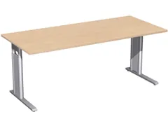 In hoogte verstelbaar bureau,HxBxD 680-820x1800x800mm,blad beuken