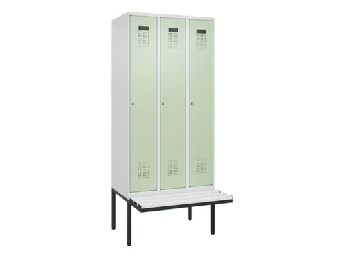 locker met bank,voor scheiding van kleding,HxBxD 2120x900x815mm,3vak