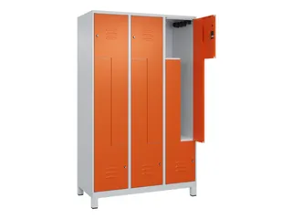 Z-garderobekast,HxBxD 1950x1200x500mm,vak B 200/400mm,cil.-slot,voeten - 2