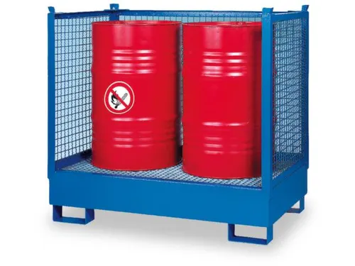 Opvangbak 2x 200l Opvangvol. 220l 1400x 1410x 810mm Gaas 3-Zijdig