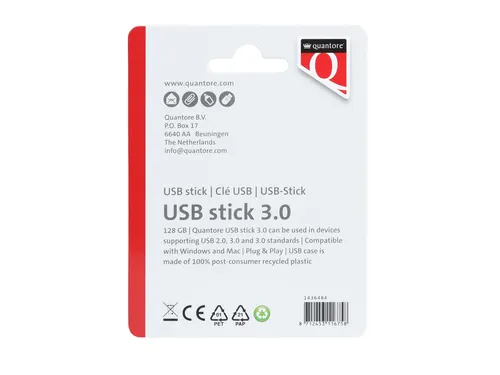 Quantore USB-stick 3.0 128GB Zwart
