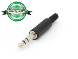 Mannelijke 6.35mm Stereo Jack Plastic Zwart