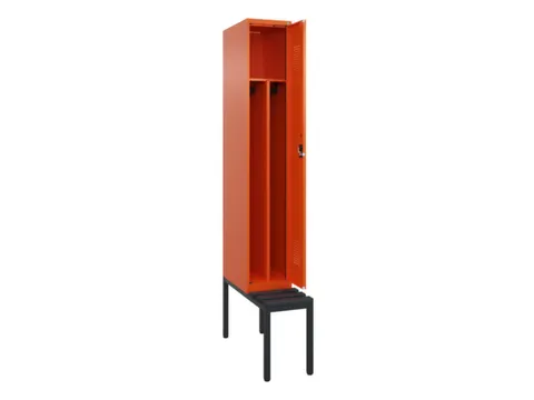locker met bank,voor scheiding van kleding,HxBxD 2120x300x815mm,1vak