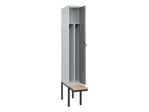 locker met bank,voor scheiding van kleding,HxBxD 2120x300x815mm,1vak