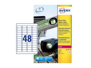 Weerbestendige etiketten Avery 45.7x21.2mm Polyester wit 960 stuks - 1