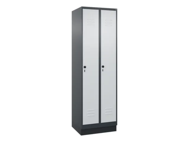 locker,HxBxD 1950x600x500mm,2vak,vak B 300mm,draaigrendel,sokkel