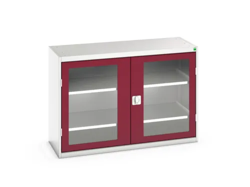 vitrinekast 900x1300x550mm 2xStalen bodem romp RAL7035 front RAL3004
