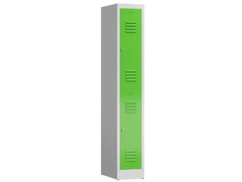 Dubbeldekse garderobekast 1800x310x500mm 2vak B300mm RAL7035 RAL6018