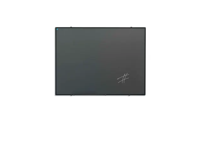 Krijtbord 100x100cm Grijs Emaille Softline 8mm Zwart profiel