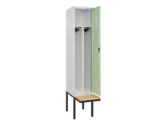 locker met bank,voor scheiding van kleding,HxBxD 2120x400x815mm,1vak