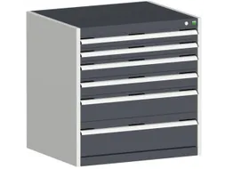 ladekast 800x800x750mm 6laden zware lasten RAL7035 front RAL7016