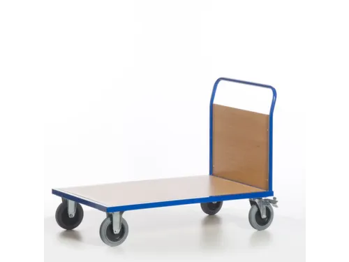 kopwandwagen,draagverm. 600kg,laadvl. LxB 1200x800mm,houtplaat,1wand
