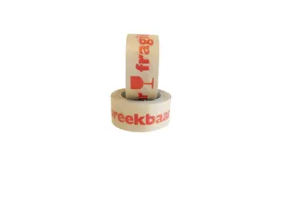 Waarschuwingstape IEZZY 50mmx50m 80% gerecycled papier bruin rood - 2
