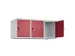 opzetkast,v. locker,3vak.,vak B 400mm,HxBxD 500x1200x500mm,vleugeldeur