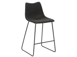 Barkruk mySOLO Sledeframe Zwart met Zitting kunstleder Vintage Zwart