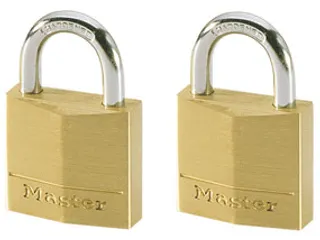 Hangslot MasterLock 130EURT 2 gelijksluitend messing 30mm - 1