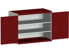 kast met geperforeerde platen,HxBxD 1000x1300x650mm,2xStalen bodem